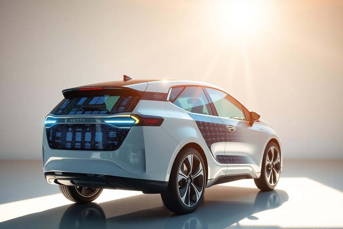 Solar film integrated into a vehicle
